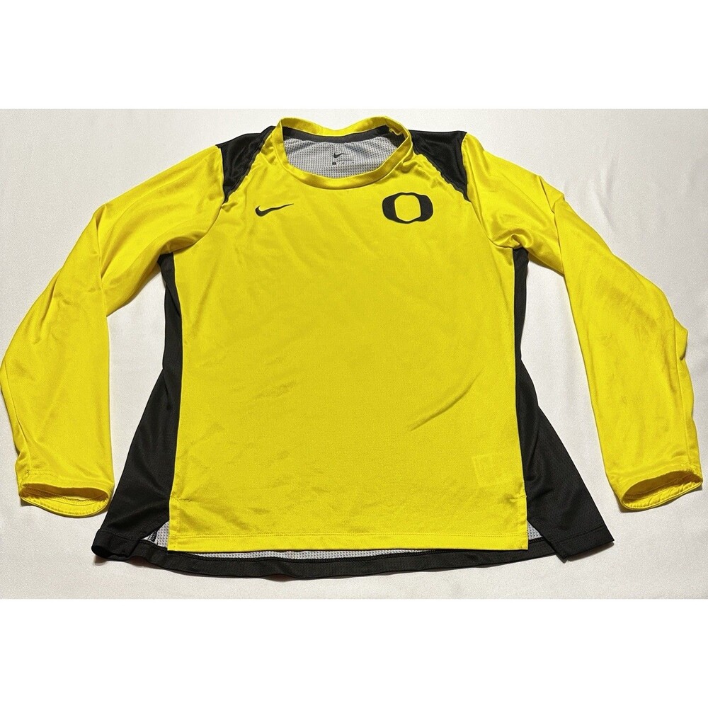 Oregon Ducks Nike Hyperelite Long Sleeve Shirt Women's Medium Yellow 930771 READ